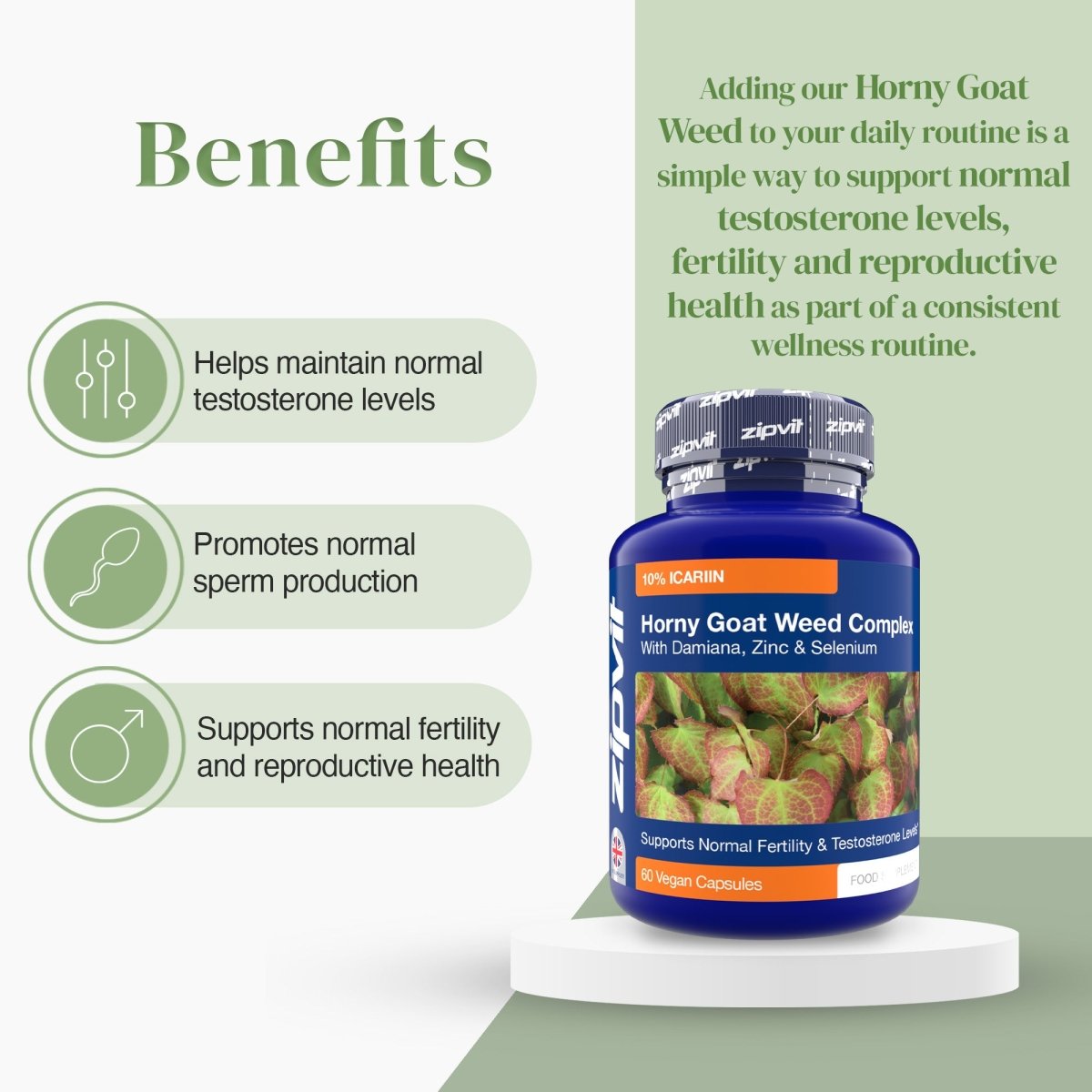 Horny Goat Weed 20:1 Complex | Male Vitality Support | Zipvit