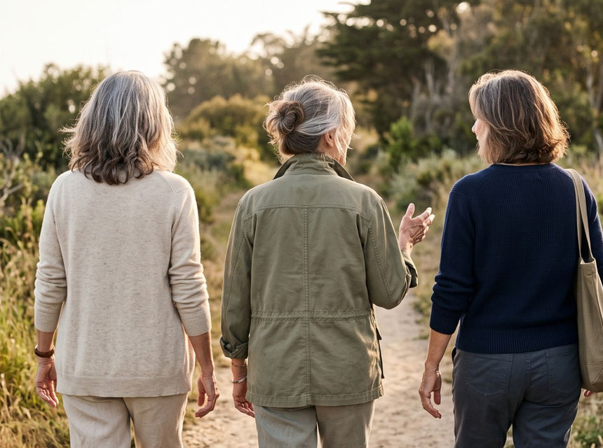 3 women on a walk in nature