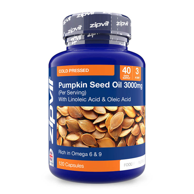 Zipvit pumpkin seed oil supplement bottle on a white background
