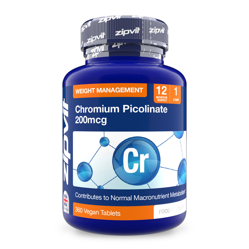 Chromium Picolinate 200mcg weight management bottle close up