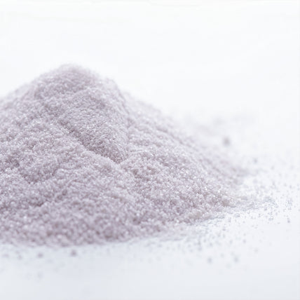 Close-up of a mound of potassium minerals on a white background
