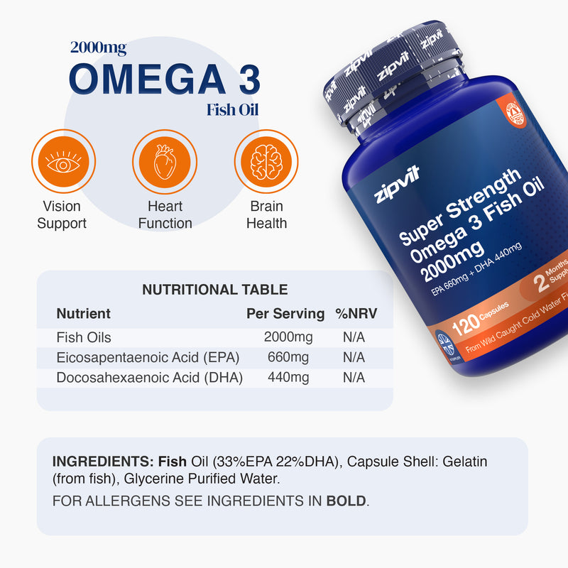 Super Strength Omega 3 Fish Oil 2000mg