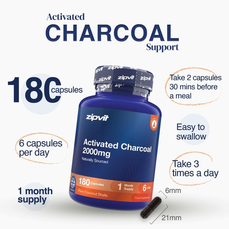 Activated Charcoal 2000mg - Zipvit