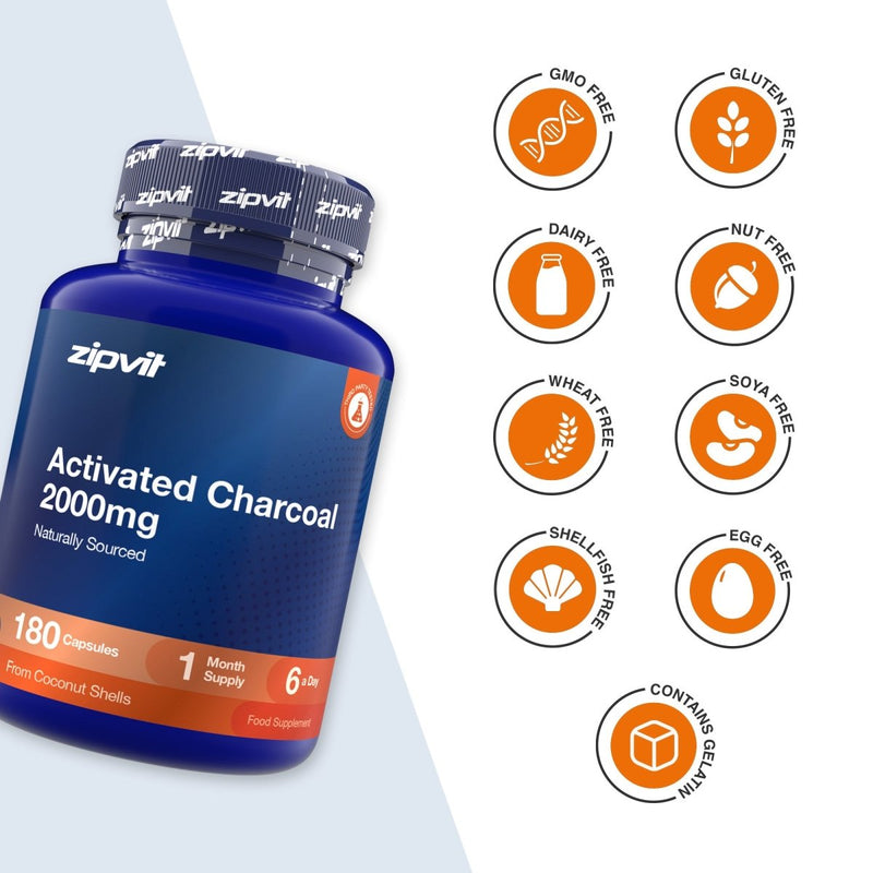 Activated Charcoal 2000mg - Zipvit