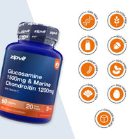 Glucosamine Sulphate 1500mg and Marine Chondroitin 1200mg - Zipvit
