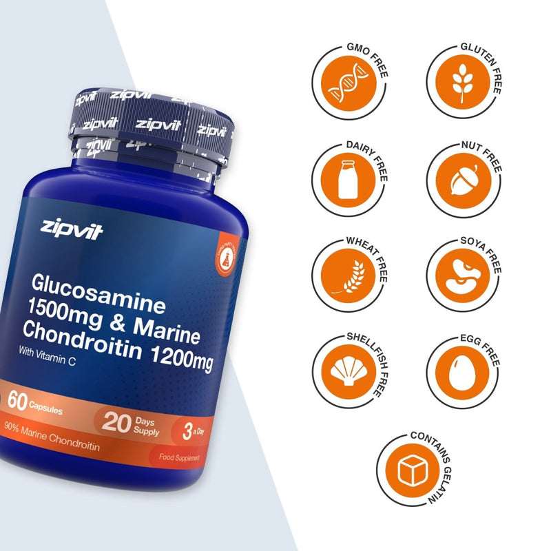 Glucosamine Sulphate 1500mg and Marine Chondroitin 1200mg - Zipvit
