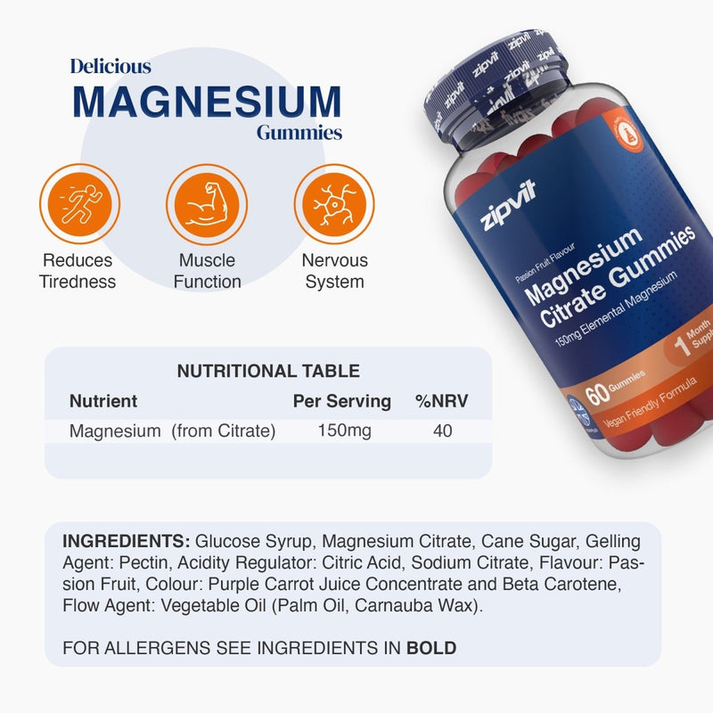 Magnesium Gummies 150mg - Zipvit
