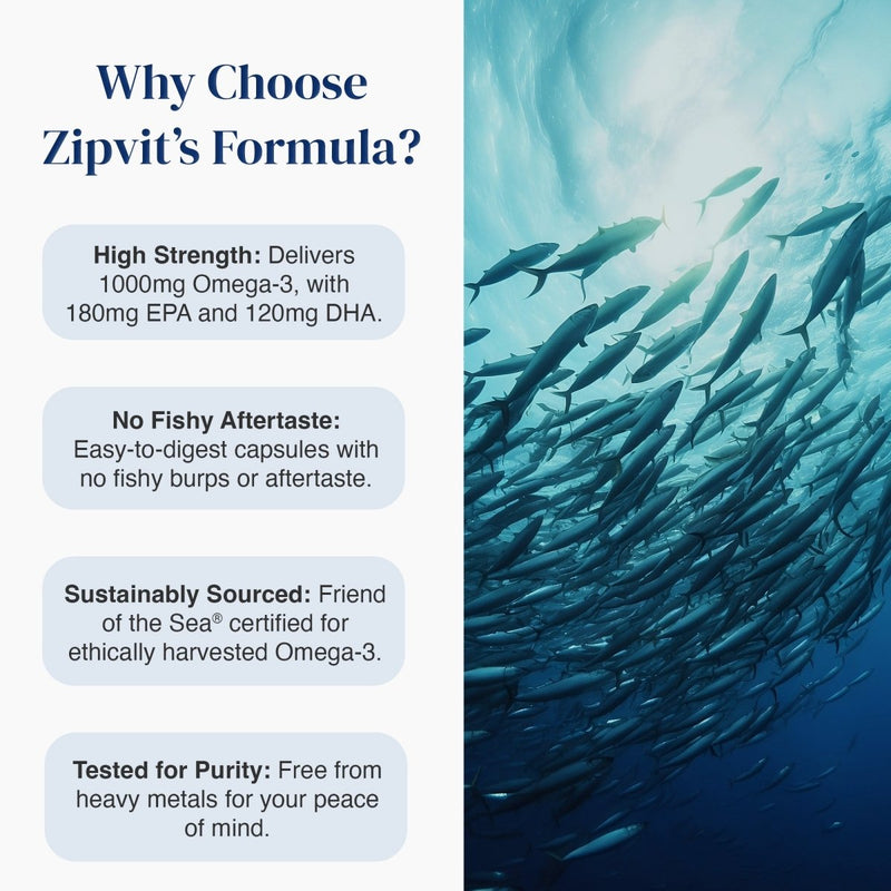 Omega 3 Fish Oils 1000mg - Zipvit