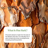 Blue Pine Bark Extract 125mg bottle shown at a slight angle.