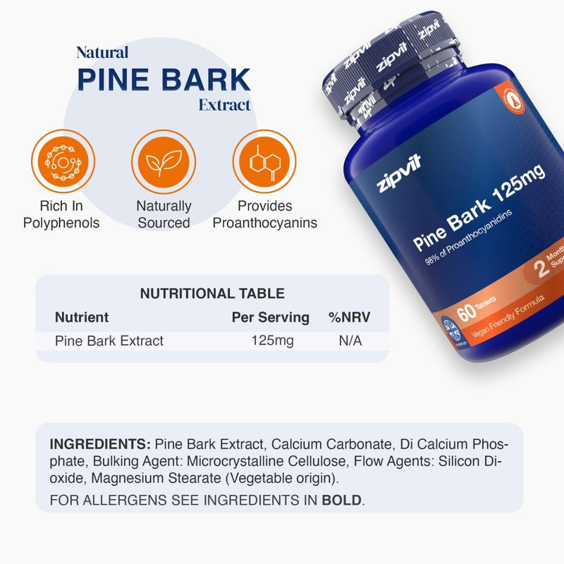 Pine Bark Extract 125mg - Zipvit