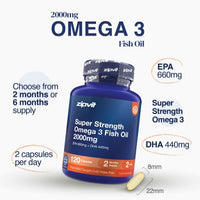 Super Strength Omega 3 Fish Oil 2000mg - Zipvit