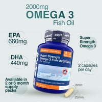 Super Strength Omega 3 Fish Oil 2000mg - Zipvit