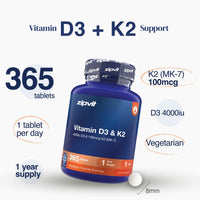 Vitamin D3 4000iu and Vitamin K2 MK7 100mcg - Zipvit