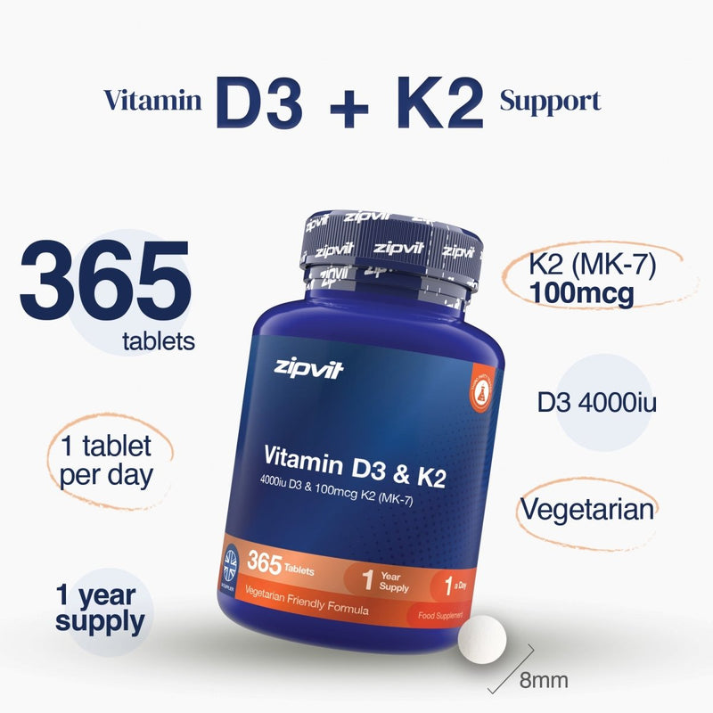 Vitamin D3 4000iu and Vitamin K2 MK7 100mcg - Zipvit